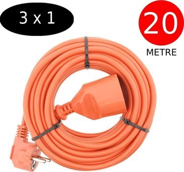 Tek-İş 1'li 20 m Uzatma Kablosu Turuncu