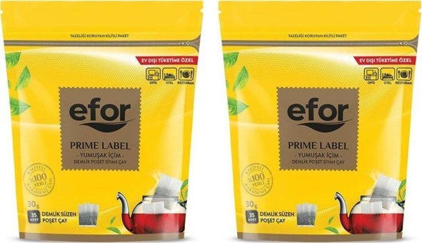 Efor Jumbo Prime Label Demlik Poşet Çay 35x2'li