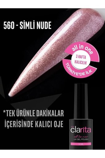 Clarita 560 Nude Kalıcı Simli Parlak Oje