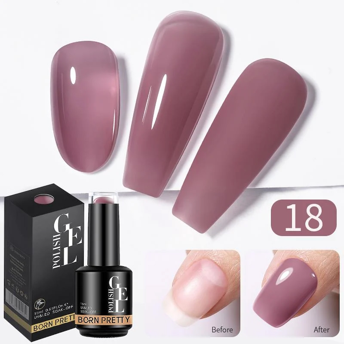 Born Pretty 18 Mor Kalıcı Jelly Oje