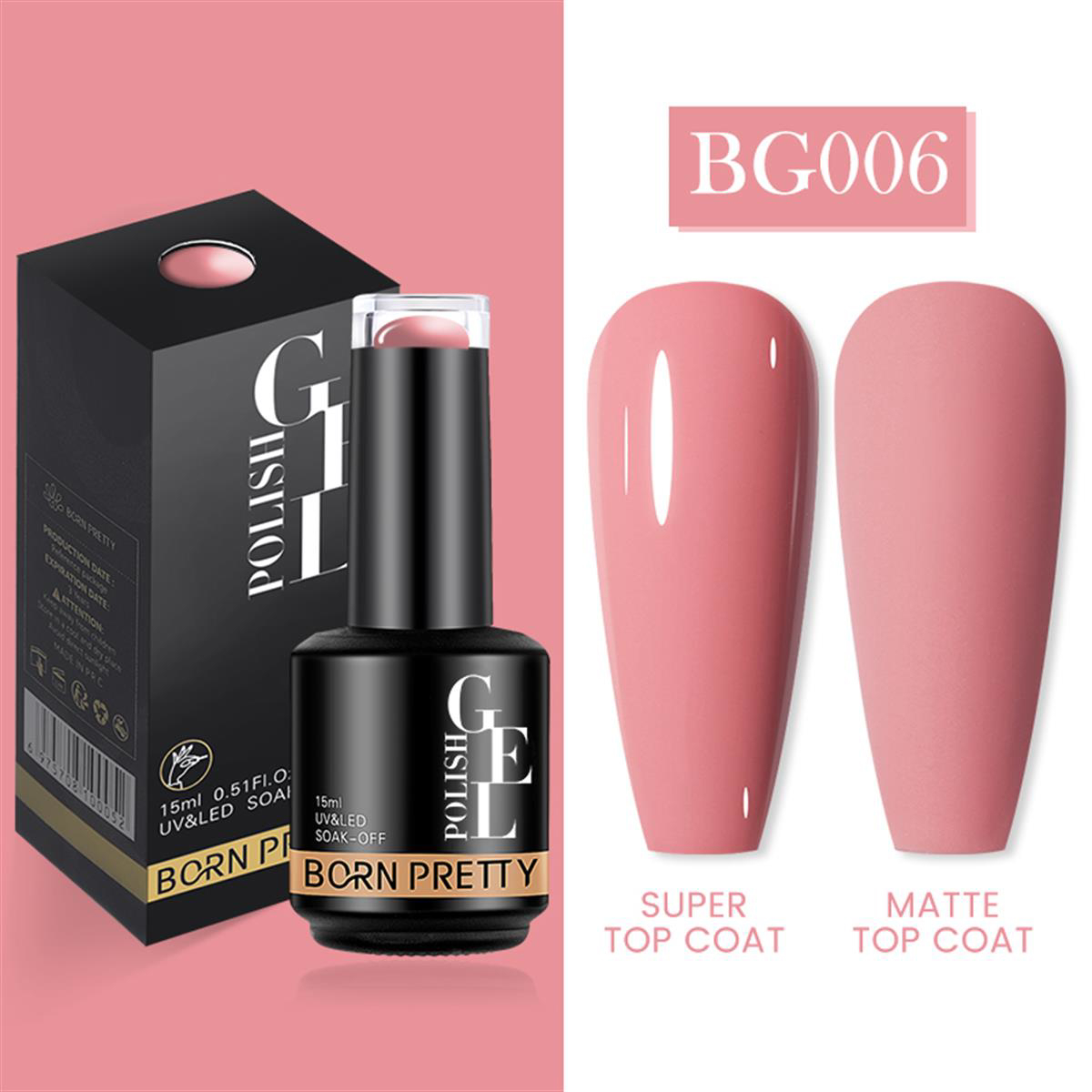 Born Pretty BG006 Pembe Kalıcı Mat Oje
