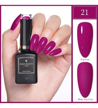 Born Pretty Black Gold 21 Bordo Kalıcı Jelly-Mat Oje