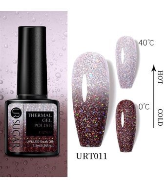 UrSugar URT011 Gri-Kahve Kalıcı Simli Parlak Oje