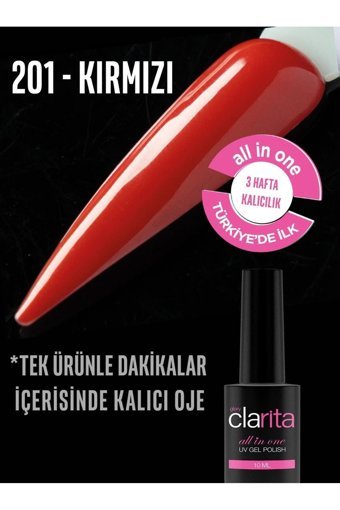 Clarita 201 Kırmızı Kalıcı Parlak Oje