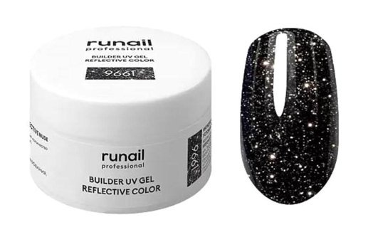Runail 9661 Siyah Kalıcı Simli Parlak Oje