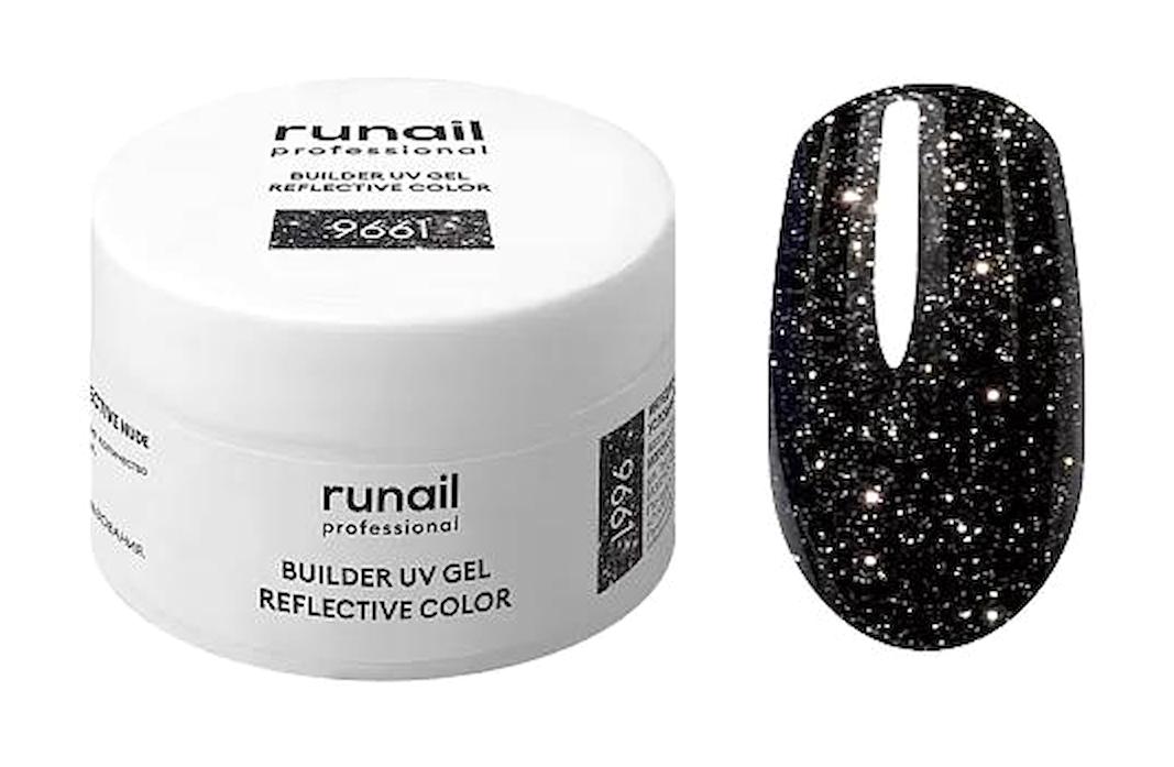 Runail 9661 Siyah Kalıcı Simli Parlak Oje