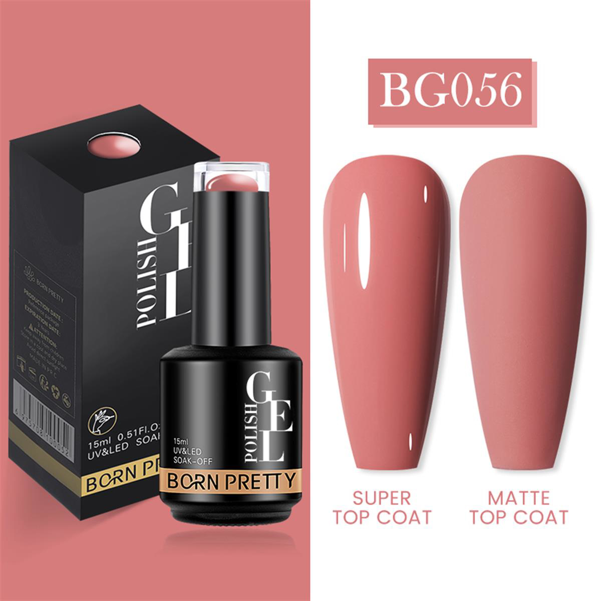 Born Pretty BG056 Pembe Kalıcı Mat Oje