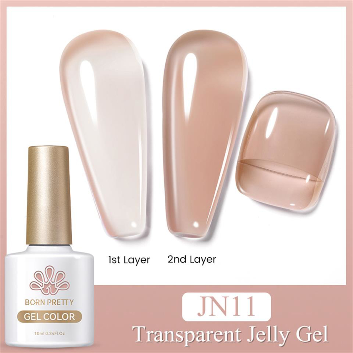 Born Pretty JN11 Açık Kahve Kalıcı Jelly Oje
