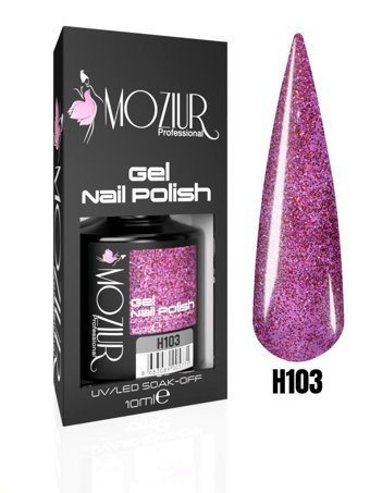 Mozıur H103 Mor Kalıcı Simli Parlak Oje