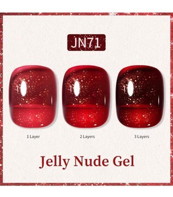 Born Pretty JN71 Kırmızı Kalıcı Simli Jelly Oje