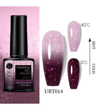 UrSugar URT014 Bordo-Pembe Kalıcı Simli Parlak Oje