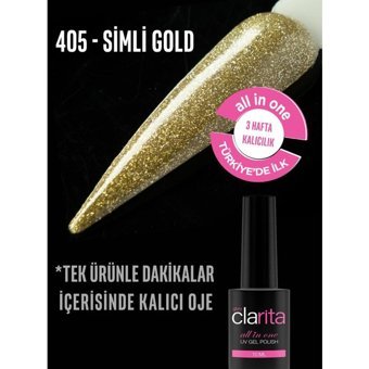 Clarita 405 Altın Kalıcı Simli Parlak Oje