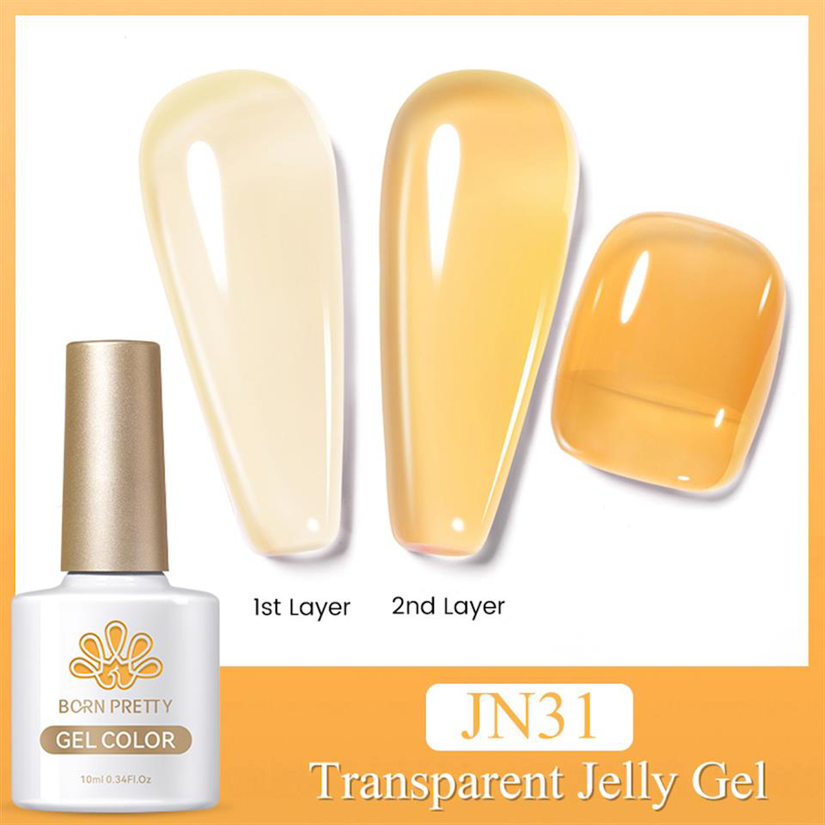 Born Pretty JN31 Sarı Kalıcı Jelly Oje