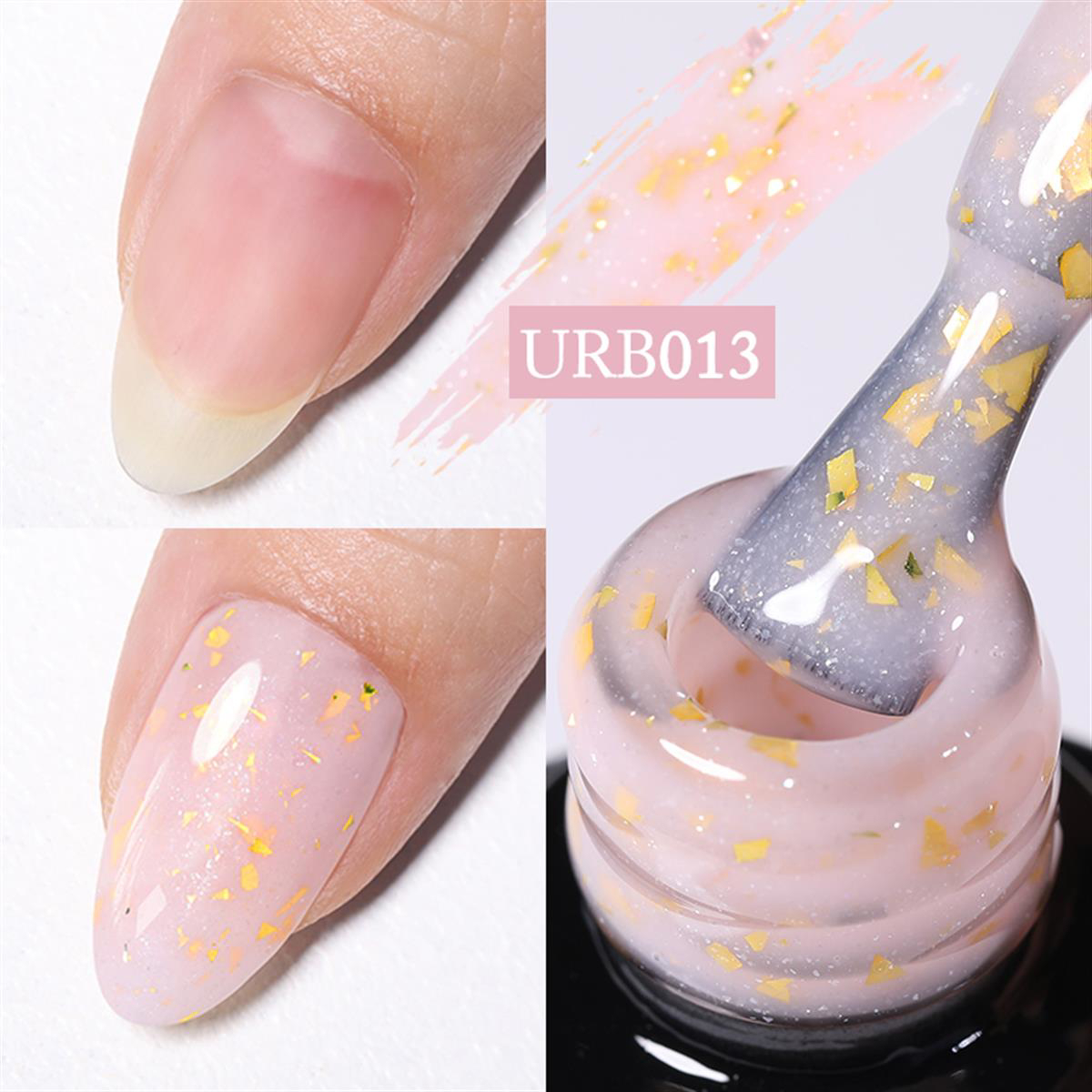 UrSugar URB013 Pembe Kalıcı Simli Parlak Oje