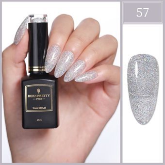 Born Pretty 57 Gri Kalıcı Simli Parlak Oje