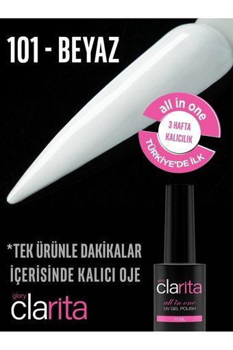 Clarita 101 Beyaz Kalıcı Parlak Oje