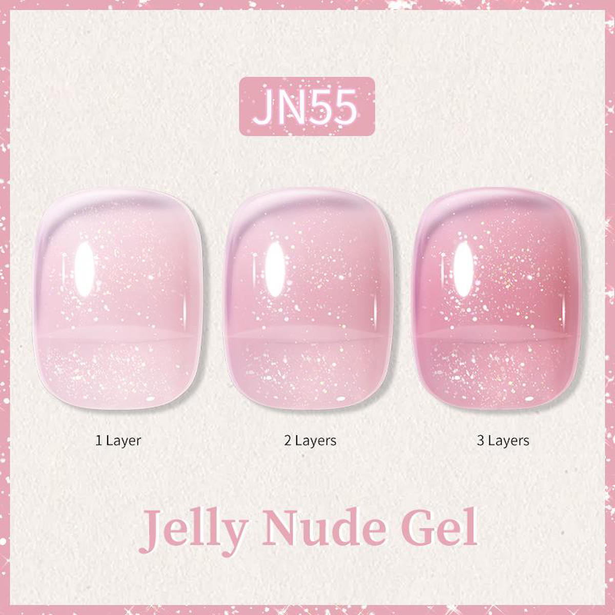 Born Pretty JN55 Pembe Kalıcı Simli Parlak Oje