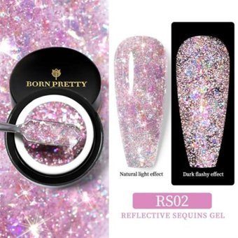 Born Pretty RS02 Pembe Kalıcı Simli Parlak Oje