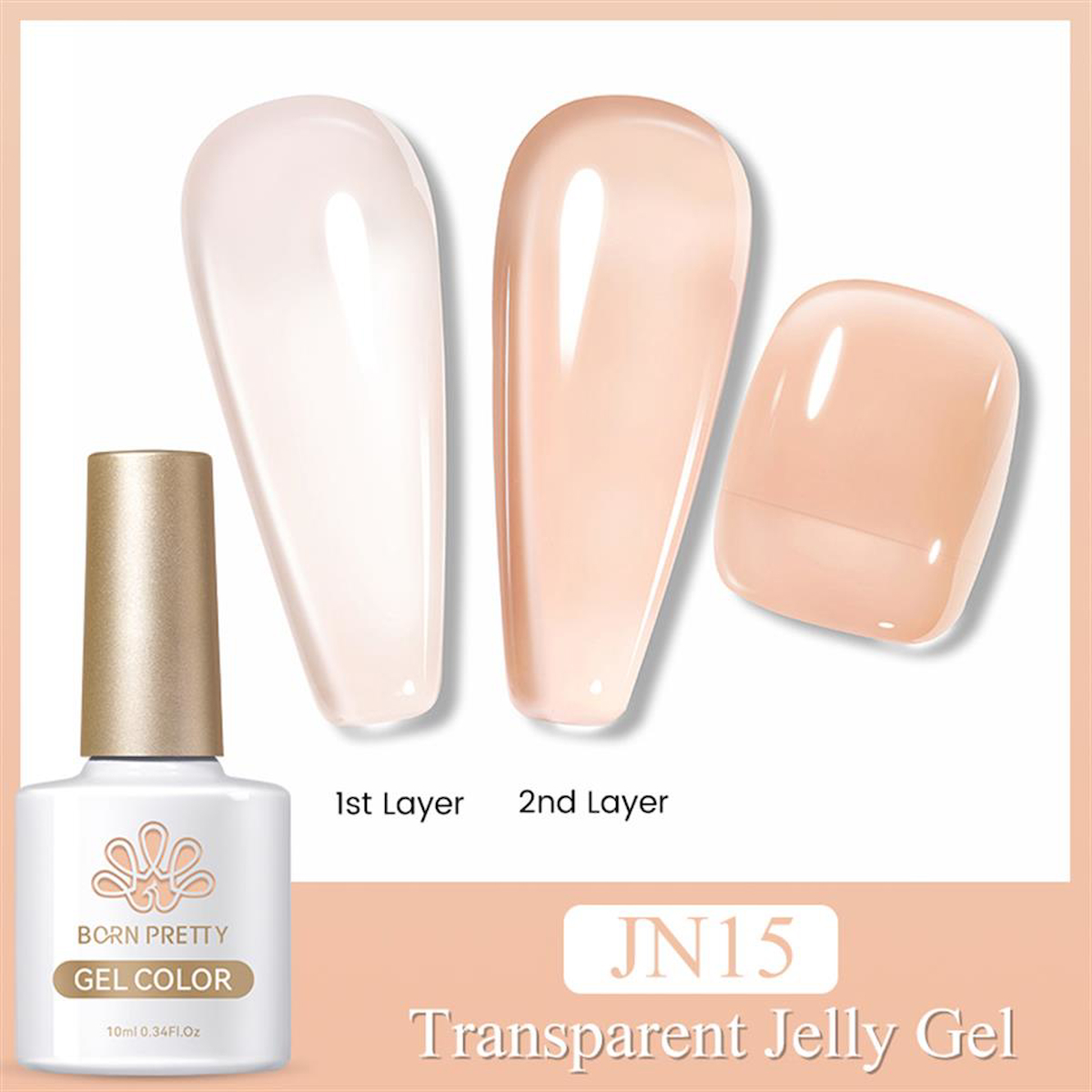 Born Pretty JN15 Nude Kalıcı Jelly Oje