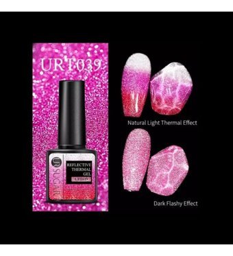 UrSugar URT039 Pembe Kalıcı Simli Parlak Oje