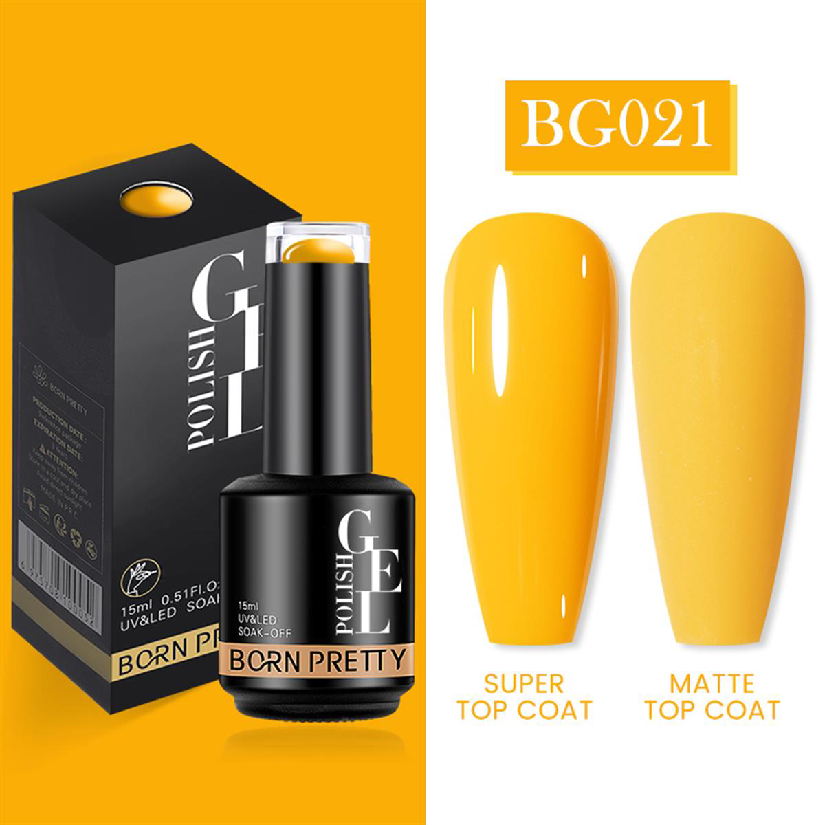Born Pretty BG021 Sarı Kalıcı Mat Oje