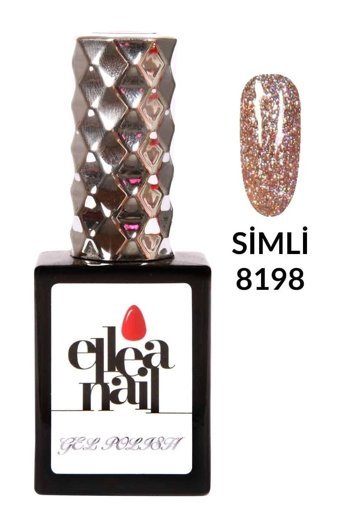 Ellea Nail 8198 Pembe Kalıcı Simli Parlak Oje