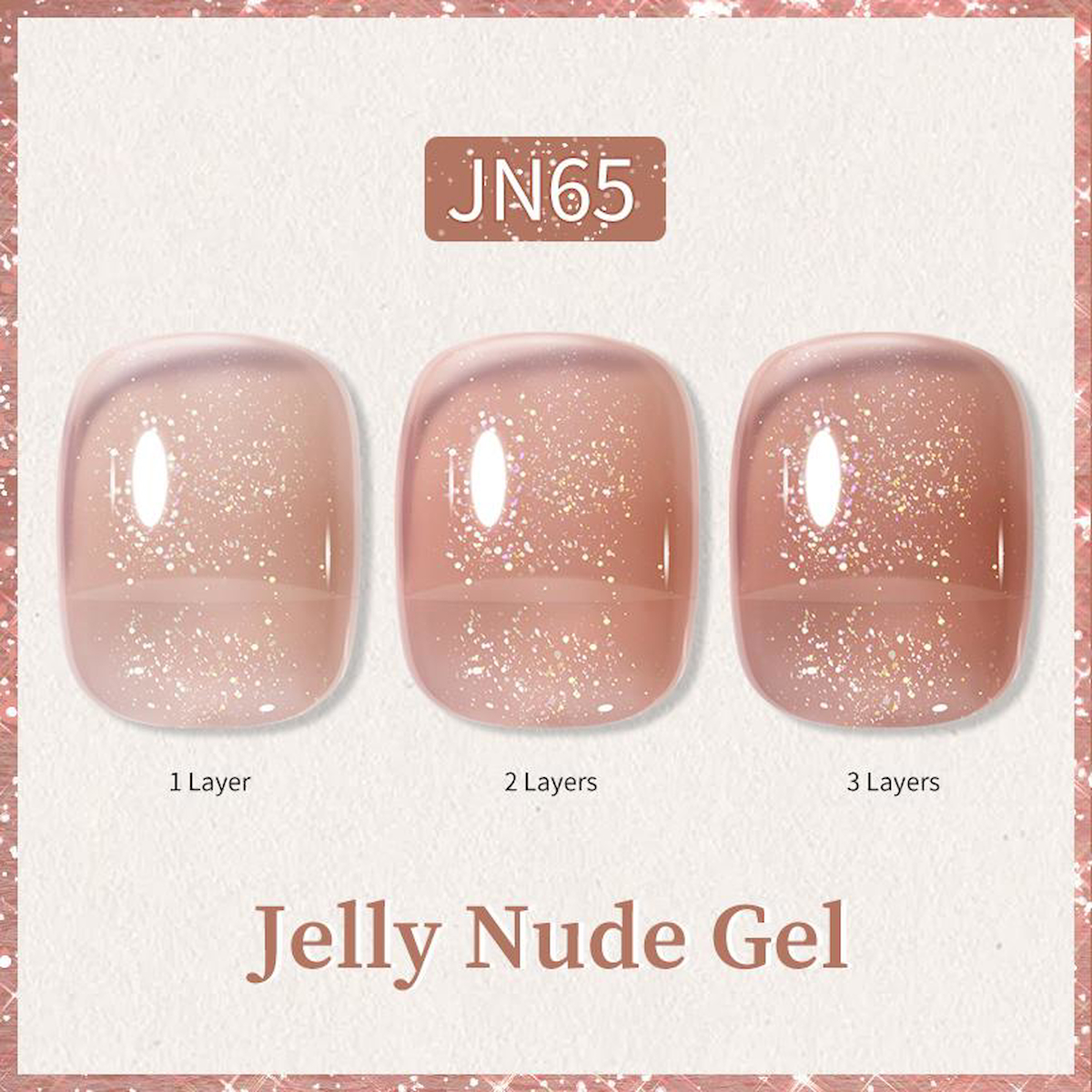 Born Pretty JN65 Nude Kalıcı Simli Jelly Oje