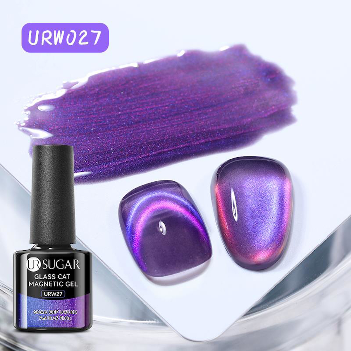UrSugar URW027 Mor Kalıcı Simli Parlak Oje