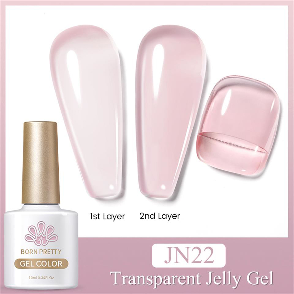 Born Pretty JN22 Pembe Kalıcı Jelly Oje