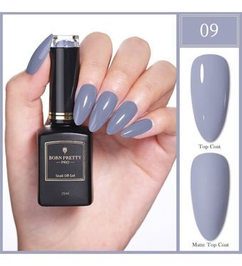 Born Pretty 9 Gri Kalıcı Jelly-Mat Oje