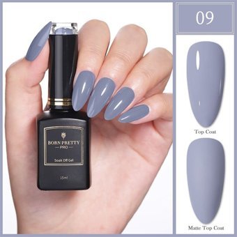 Born Pretty 9 Gri Kalıcı Jelly-Mat Oje