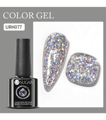 UrSugar URH077 Gri Kalıcı Simli Parlak Oje