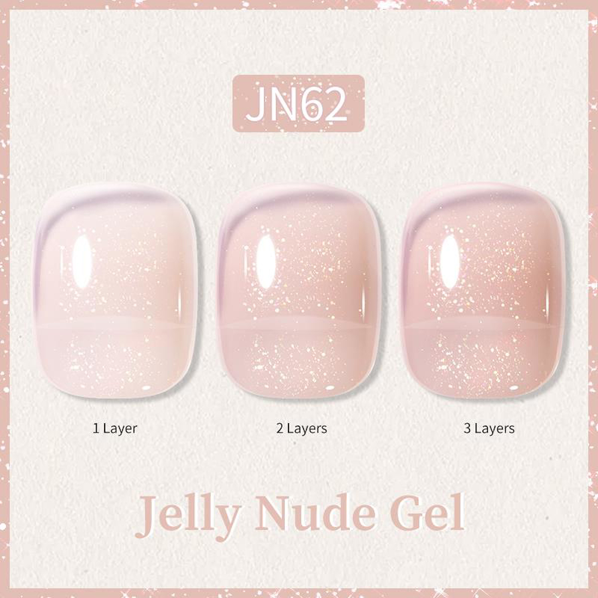 Born Pretty JN62 Pembe Kalıcı Simli Parlak Oje