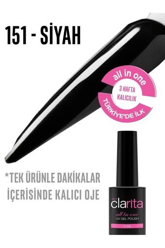 Clarita 151 Siyah Kalıcı Parlak Oje