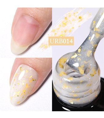 UrSugar URB014 Beyaz-Sarı Kalıcı Simli Parlak Oje