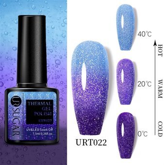 UrSugar URT022 Mavi-Mor Kalıcı Simli Parlak Oje