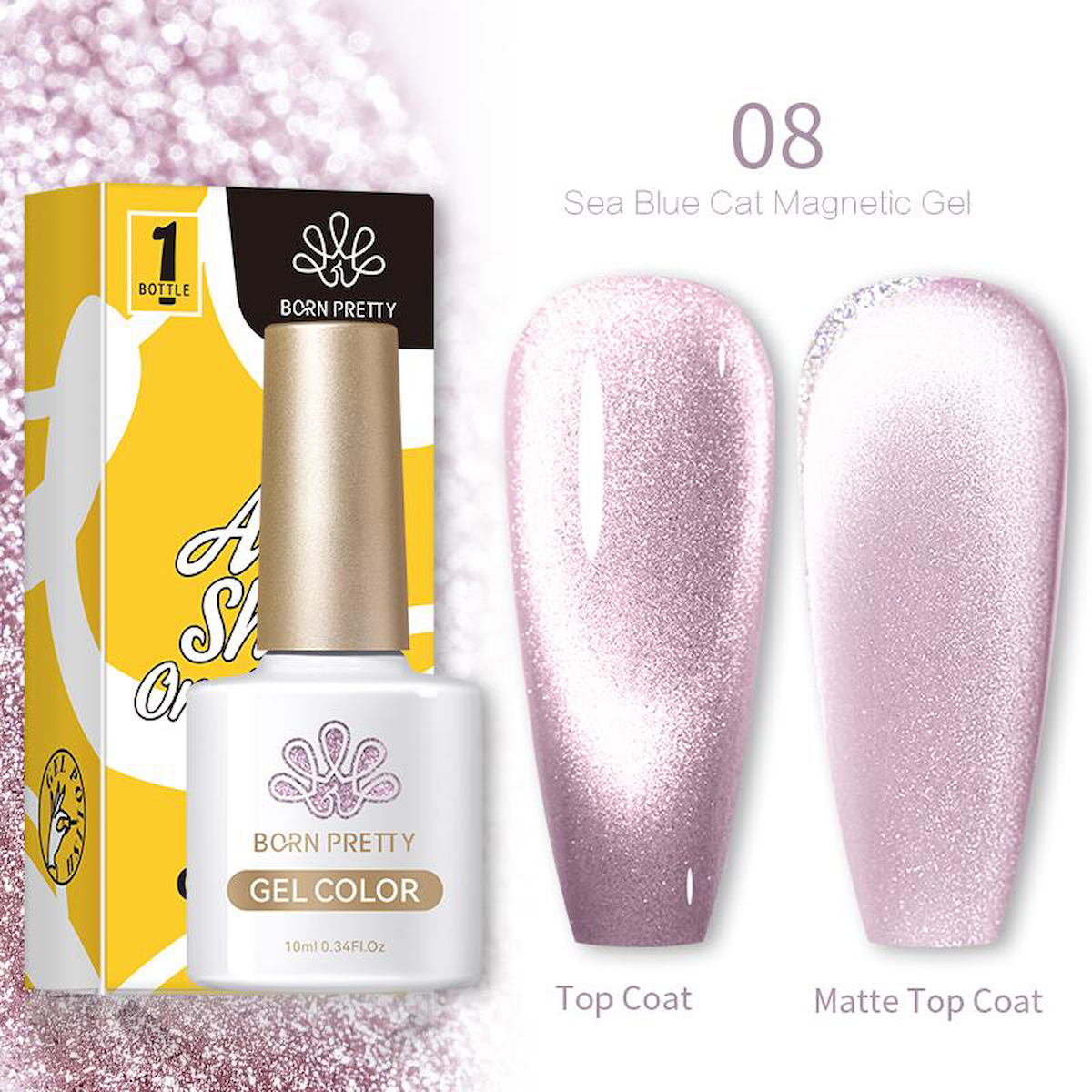 Born Pretty 8 Pembe Kalıcı Simli Parlak Oje