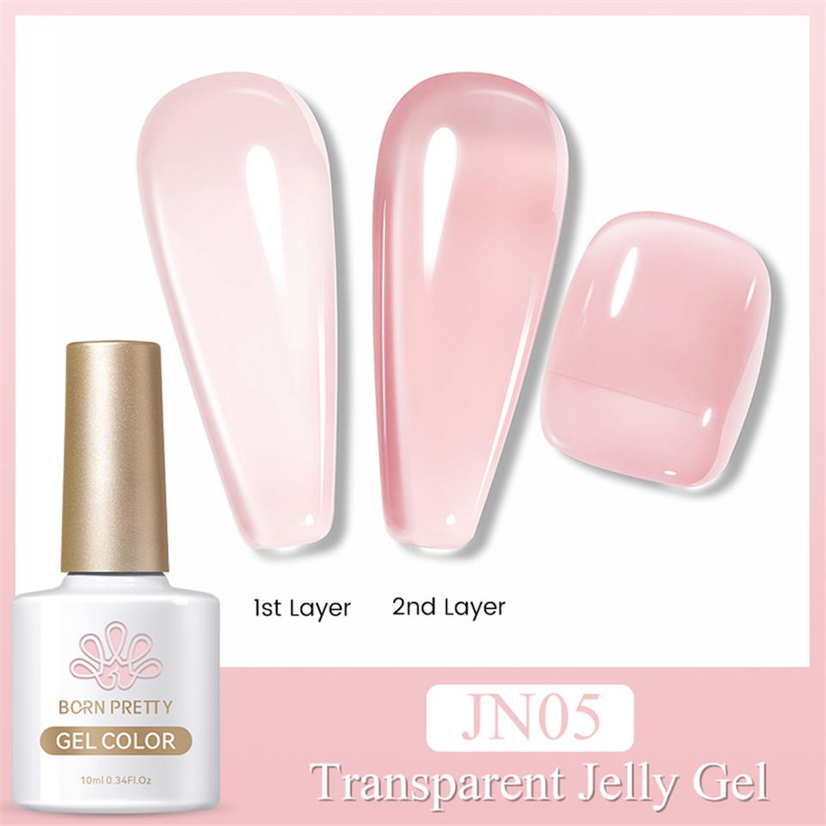 Born Pretty JN05 Pembe Kalıcı Jelly Oje