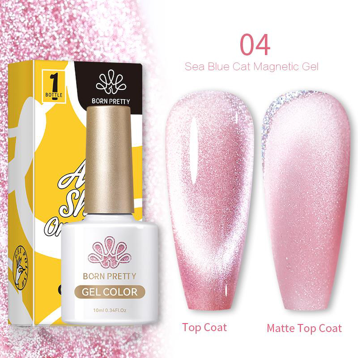 Born Pretty 4 Pembe Kalıcı Simli Parlak Oje