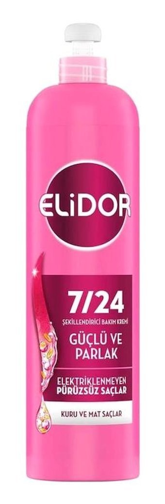 Elidor Güçlü ve Parlak Elektriklenme Karşıtı Kuru Saçlar İçin Durulanmayan Kadın Saç Kremi 240 ml
