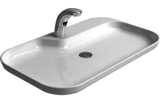 Rotenberg Stela Vintage Tekli 40 cm Seramik Çanak Çanak Lavabo Gümüş