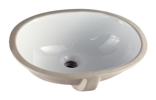 Turkuaz Seramik Cerastyle Hilton Dekoratif Tekli 44 cm Seramik Tezgah Altı Oval Lavabo Beyaz