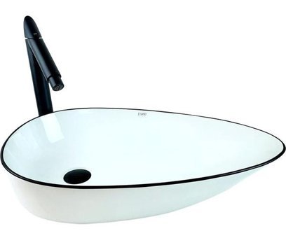 Turkuaz Seramik GW-895 Dekoratif Tekli 42 cm Seramik Tezgah Üstü Çanak Lavabo Altın