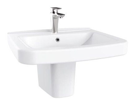 Creavit LR060 Lara Klasik Tekli 60 cm Seramik Tezgah Üstü Ayaklı Dikdörtgen Lavabo Beyaz