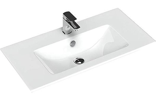 Sanovit Practico Klasik Tekli 80 cm Seramik Tezgah Üstü Dikdörtgen Lavabo Beyaz