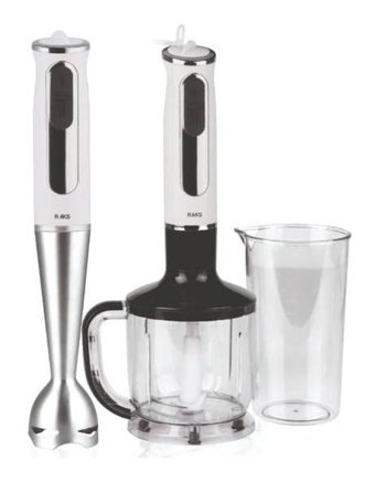 Raks Joy Mix 1200 ml Plastik Turbolu 4 Bıçaklı 5'li Büyük Blender Seti Beyaz