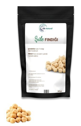Şile Natural Çifte Kavrulmuş Tuzsuz Organik Tane İçi Fındık 100 gr