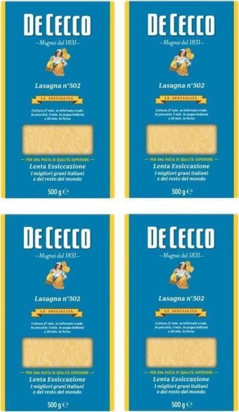 De Cecco Lazanya Makarna 4x500 gr