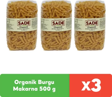 Sade Organik Burgu Makarna 3x500 gr