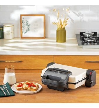 Emsan Bella Gusto 4 Dilim Döküm Çıkartılabilir Plaka Krem Izgaralı Tost Makinesi